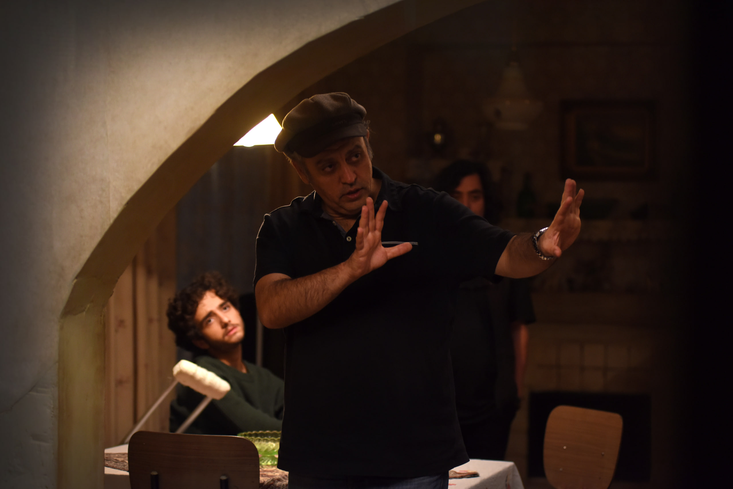 Director Hesam Farahmand instructing actors